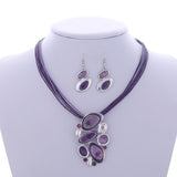 ZOSHI Fashion African Jewelry Set 2019 Leather Chain Enamel Gem Jewelry Sets for Party Bridal Jewelry Sets Summer Jewelry
