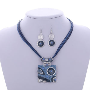 ZOSHI Fashion African Jewelry Set 2019 Leather Chain Enamel Gem Jewelry Sets for Party Bridal Jewelry Sets Summer Jewelry