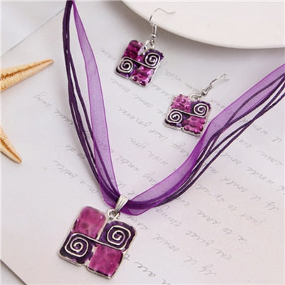 ZOSHI Fashion African Jewelry Set 2019 Leather Chain Enamel Gem Jewelry Sets for Party Bridal Jewelry Sets Summer Jewelry