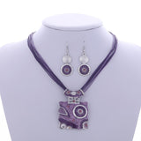 ZOSHI Fashion African Jewelry Set 2019 Leather Chain Enamel Gem Jewelry Sets for Party Bridal Jewelry Sets Summer Jewelry