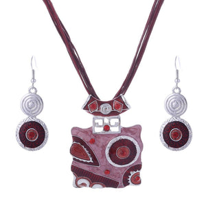 ZOSHI Fashion African Jewelry Set 2019 Leather Chain Enamel Gem Jewelry Sets for Party Bridal Jewelry Sets Summer Jewelry