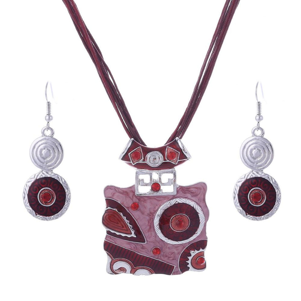 ZOSHI Fashion African Jewelry Set 2019 Leather Chain Enamel Gem Jewelry Sets for Party Bridal Jewelry Sets Summer Jewelry