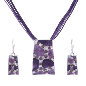ZOSHI Fashion African Jewelry Set 2019 Leather Chain Enamel Gem Jewelry Sets for Party Bridal Jewelry Sets Summer Jewelry