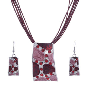 ZOSHI Fashion African Jewelry Set 2019 Leather Chain Enamel Gem Jewelry Sets for Party Bridal Jewelry Sets Summer Jewelry