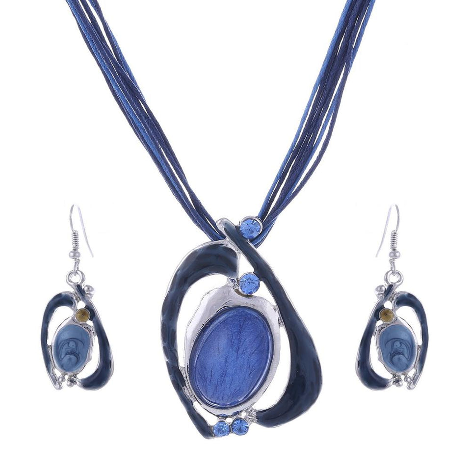 ZOSHI Fashion African Jewelry Set 2019 Leather Chain Enamel Gem Jewelry Sets for Party Bridal Jewelry Sets Summer Jewelry