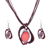 ZOSHI Fashion African Jewelry Set 2019 Leather Chain Enamel Gem Jewelry Sets for Party Bridal Jewelry Sets Summer Jewelry