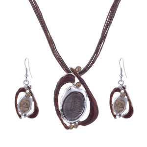 ZOSHI Fashion African Jewelry Set 2019 Leather Chain Enamel Gem Jewelry Sets for Party Bridal Jewelry Sets Summer Jewelry