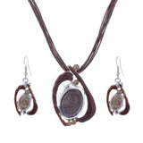 ZOSHI Fashion African Jewelry Set 2019 Leather Chain Enamel Gem Jewelry Sets for Party Bridal Jewelry Sets Summer Jewelry