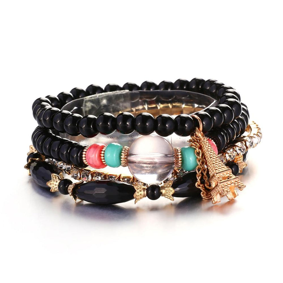 Natural Stone Beads Bracelets For Women Wing Tassel Charm Bracelets & Bangles Set Boho Vintage Jewelry pulseras mujer moda 2019