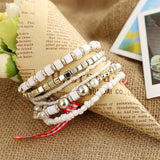 Natural Stone Beads Bracelets For Women Wing Tassel Charm Bracelets & Bangles Set Boho Vintage Jewelry pulseras mujer moda 2019