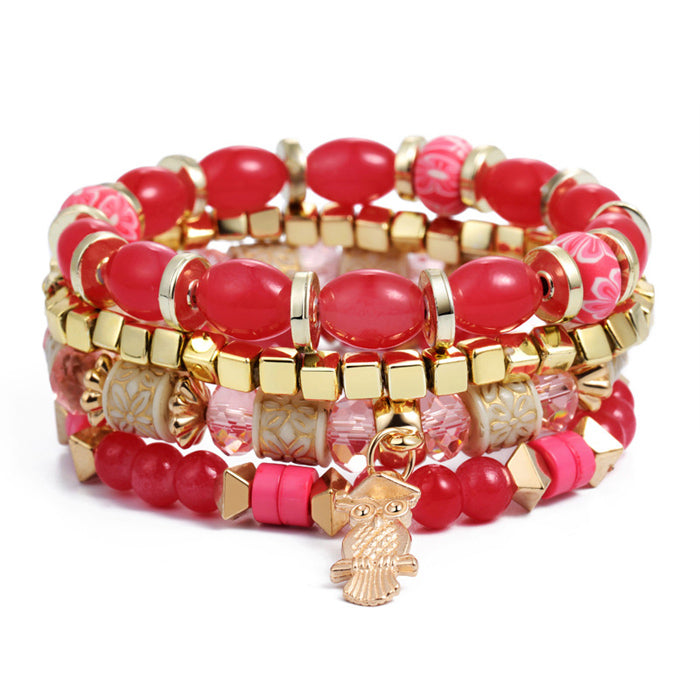 Natural Stone Beads Bracelets For Women Wing Tassel Charm Bracelets & Bangles Set Boho Vintage Jewelry pulseras mujer moda 2019
