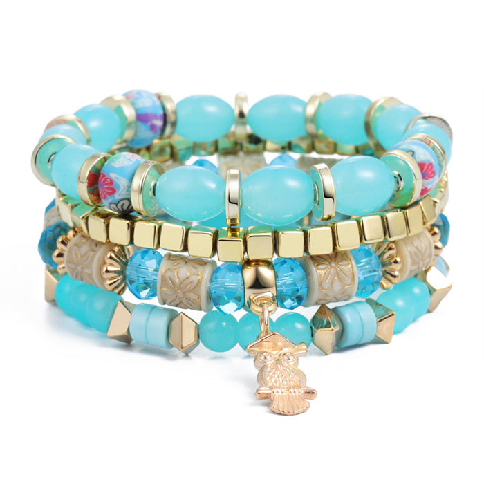 Natural Stone Beads Bracelets For Women Wing Tassel Charm Bracelets & Bangles Set Boho Vintage Jewelry pulseras mujer moda 2019
