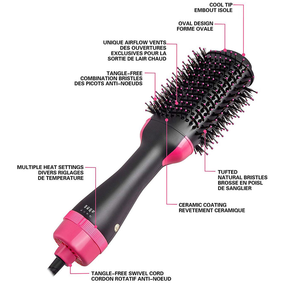 Multifunctional Hair Dryer & Volumizer Rotating Hair Brush Roller Rotate Styler Comb Styling Straightening Curling Hot Air Comb