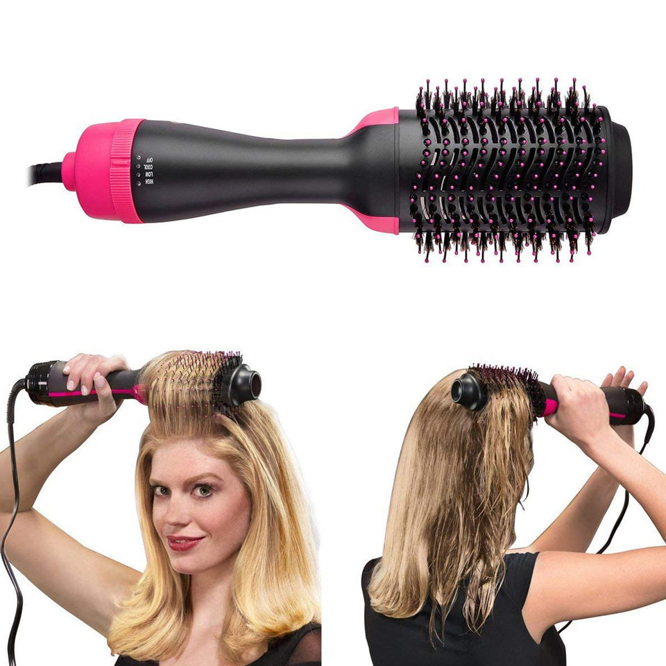 Multifunctional Hair Dryer & Volumizer Rotating Hair Brush Roller Rotate Styler Comb Styling Straightening Curling Hot Air Comb