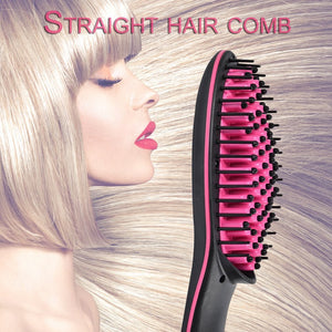 Professional LCD Display Fast Hair Straightener Comb Flat Iron Electric Smooth Hair Straightening Brush for Salon Styling Tool