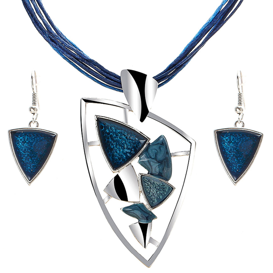ZOSHI Fashion African Jewelry Set 2019 Leather Chain Enamel Gem Jewelry Sets for Party Bridal Jewelry Sets Summer Jewelry