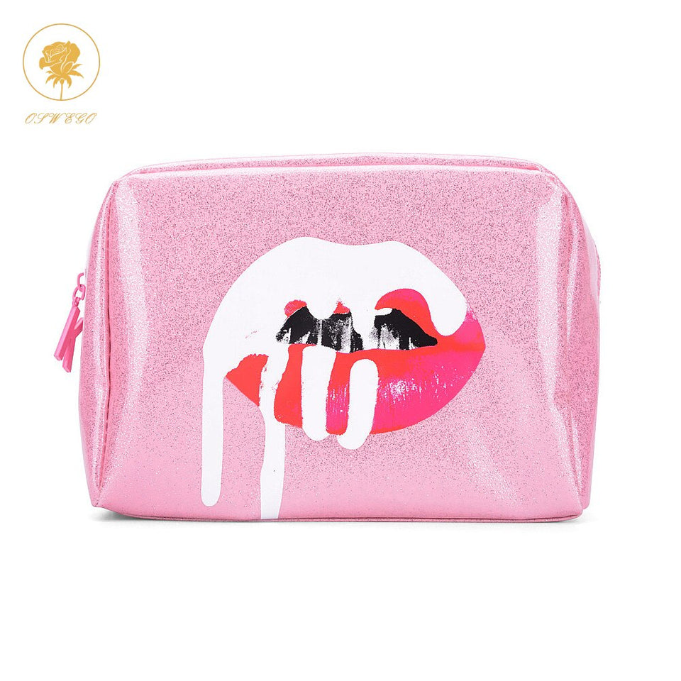 Oswego Makeup Bag Women Make Up Tote Bag Zipper Fashion Large PU Travel Cosmetic Bag Organizer Women Makeup Bag 2019