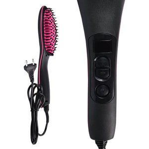 Professional LCD Display Fast Hair Straightener Comb Flat Iron Electric Smooth Hair Straightening Brush for Salon Styling Tool