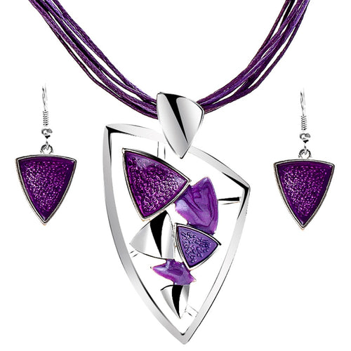 ZOSHI Fashion African Jewelry Set 2019 Leather Chain Enamel Gem Jewelry Sets for Party Bridal Jewelry Sets Summer Jewelry