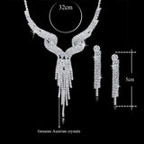 TOUCHEART Wedding Jewellery Set Crystal Bridal Jewelry Sets For Women Long Tassel Statement Necklace/Earrings Set SET150011