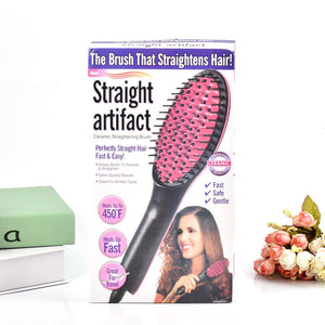 Professional LCD Display Fast Hair Straightener Comb Flat Iron Electric Smooth Hair Straightening Brush for Salon Styling Tool