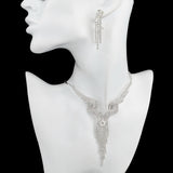TOUCHEART Wedding Jewellery Set Crystal Bridal Jewelry Sets For Women Long Tassel Statement Necklace/Earrings Set SET150011