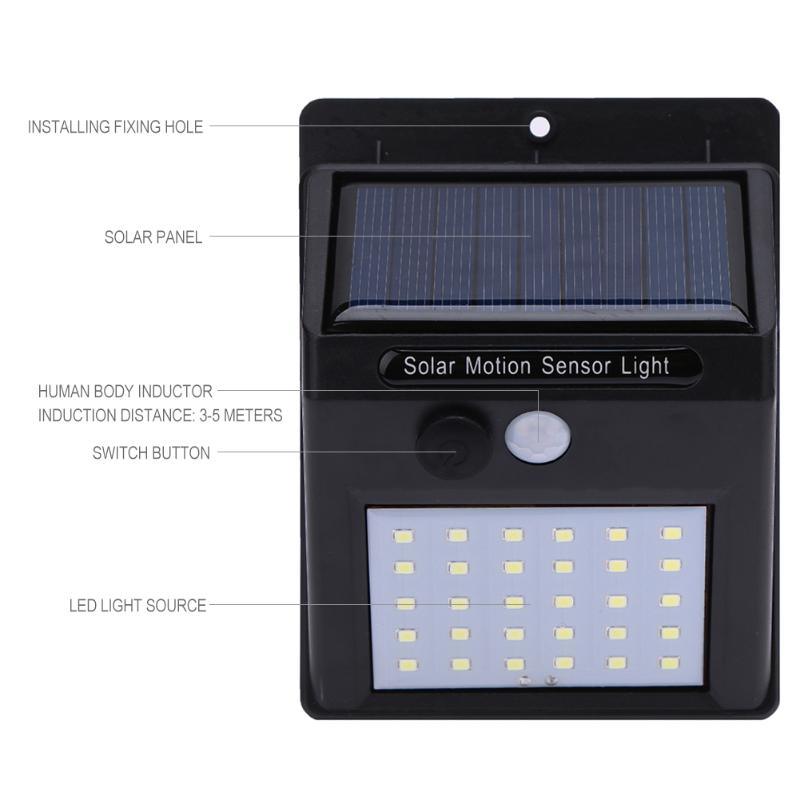 Lampada LED Solar Com Sensor de Movimento