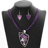 ZOSHI Fashion African Jewelry Set 2019 Leather Chain Enamel Gem Jewelry Sets for Party Bridal Jewelry Sets Summer Jewelry